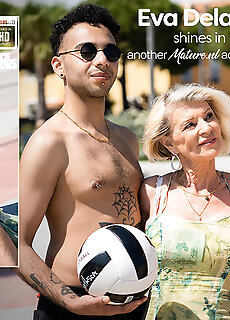 Mature.nl - Modern Grandma Cougar Eva Delage Gets Two Young To Fuck Her In A Threesome